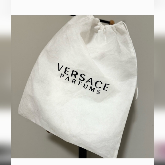 Versace Parfum Medusa Head Black Faux Patent Leather Nylon Backpack - Picture 7 of 7